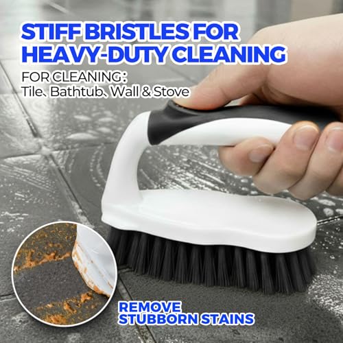 Image of Holikme 6 Pack Cleaning Brush Scrub Brush Kitchen Brush for Floor,Black