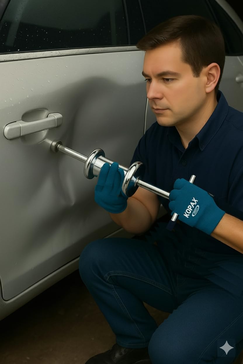 9-Way 5 lb Slide Hammer & Puller Set, 16-Piece — Chrome-Plated Steel, Internal/External 2- & 3-Jaw Pullers, Wheel/Axle & Hub Service — Compatible with MADDOX Systems for Automotive Dent & Part Pulling