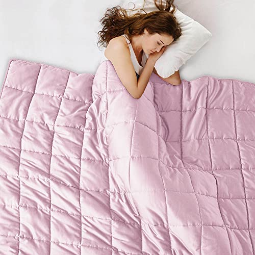 L'AGRATY Weighted Blanket - 80"x87" 20lbs Cooling Breathable Heavy Blanket Microfiber Material with Glass Beads for Adult All-Season Summer Fall Winter Soft Thick Comfort