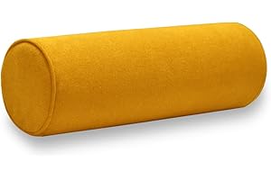 Cylinder Round Memory Foam Support Pillow 17.8X6 Velvet Bolster Neck Roll Pillow...