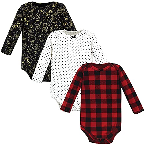 Image of Hudson Baby Baby Girls' Cotton Long-sleeve Bodysuits 3-pack