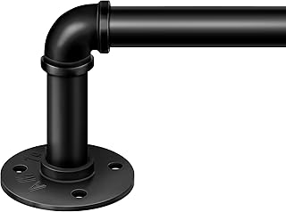 1 Inch Industrial Curtain Rod, Curtain Rods for Windows 66 to 120, Pipe Wrap Around Curtain Rod, Indoor/Outdoor Curtain Ro...