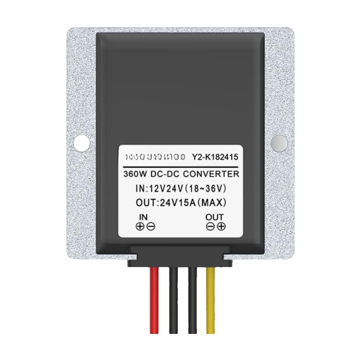 Convertisseur 18-36V à 24V DC régulateur tension module boost 15A aluminium - 2