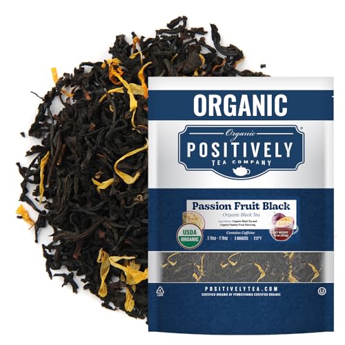 Organic Positively Tea Company, Passion Fruit Black Tea, Loose Leaf, 16 Ounce