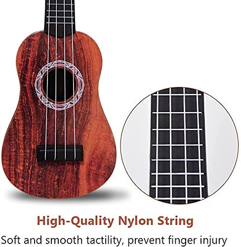 Image of 4-String Acoustic Guitar Learning Toy for Kids | 24 Inch Classical Ukulele Style Musical Instrument | Beginner Educational Guitar Toy for Boys & Girls | Lightweight Acoustic Learning Guitar (Brown)