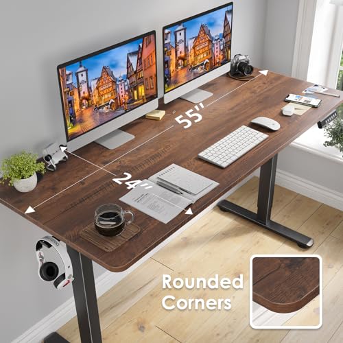 Image of Sunon Electric Standing Desk Adjustable Height Sit Stand Home Office Desk with Splice Board