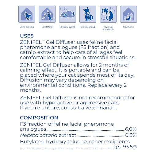 Virbac ZENIFEL™ Gel Diffuser | Managing Stress-Related Behaviors in Kittens & Cats - No Electricity Needed - Lasts Up to 2 Months - image 7