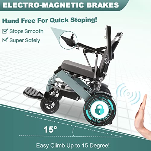 Tripaide Lightweight Electric Wheelchair Foldable Weight Only 58Lbs, Power Wheelchairs For Adults All Terrain, Motorized Wheelchairs For Seniors Support 220Lbs (Green, Standard) #TOP3