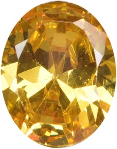 REAL-GEMS Piedra preciosa suelta de circonita cúbica amarilla de 6.50 quilates, piedra preciosa facetada de forma ovalada AA+, piedra suelta creada