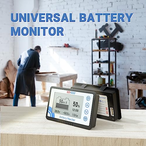 Redodo 500A Batteriewächter mit Shunt, Batteriemonitor Spannungsbereich 8V-120V mit Buzzer Alarm, 20ft abgeschirmtes Kabel, Kompatibel mit Gel, Blei Säure, LiFePO4 Batterie 12v/24v für Wohnmobil,Boot
