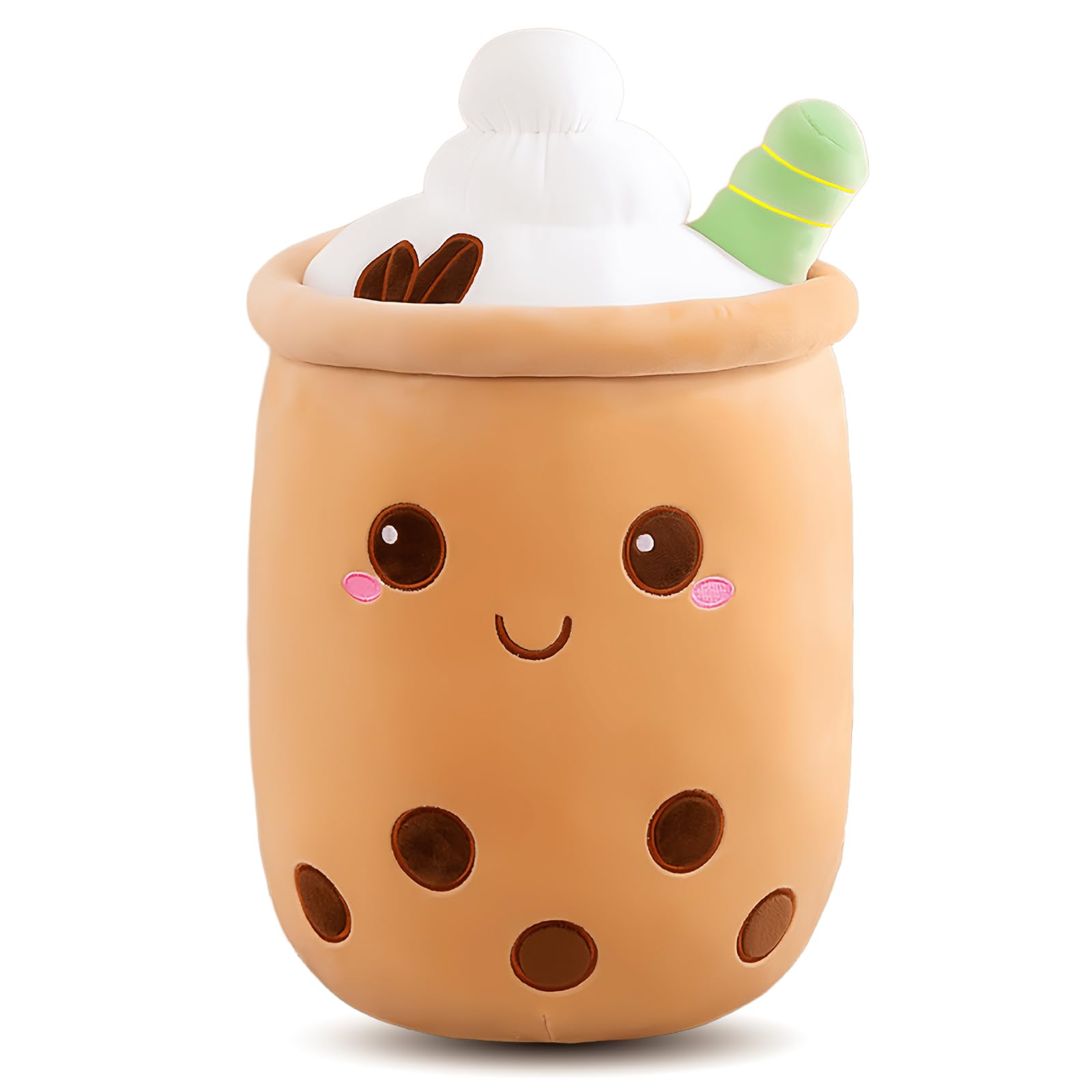 Aitsite Bubble Tea Plush, Boba Plush Fluffy Stuffies Soft Toys Cuddle Pillow Cute Stuff Squish Mallow Plush Toy Fluffy Stuffies Boba Plushies Milk Tea Hugging Pillow Cuddle Cushion (35CM)