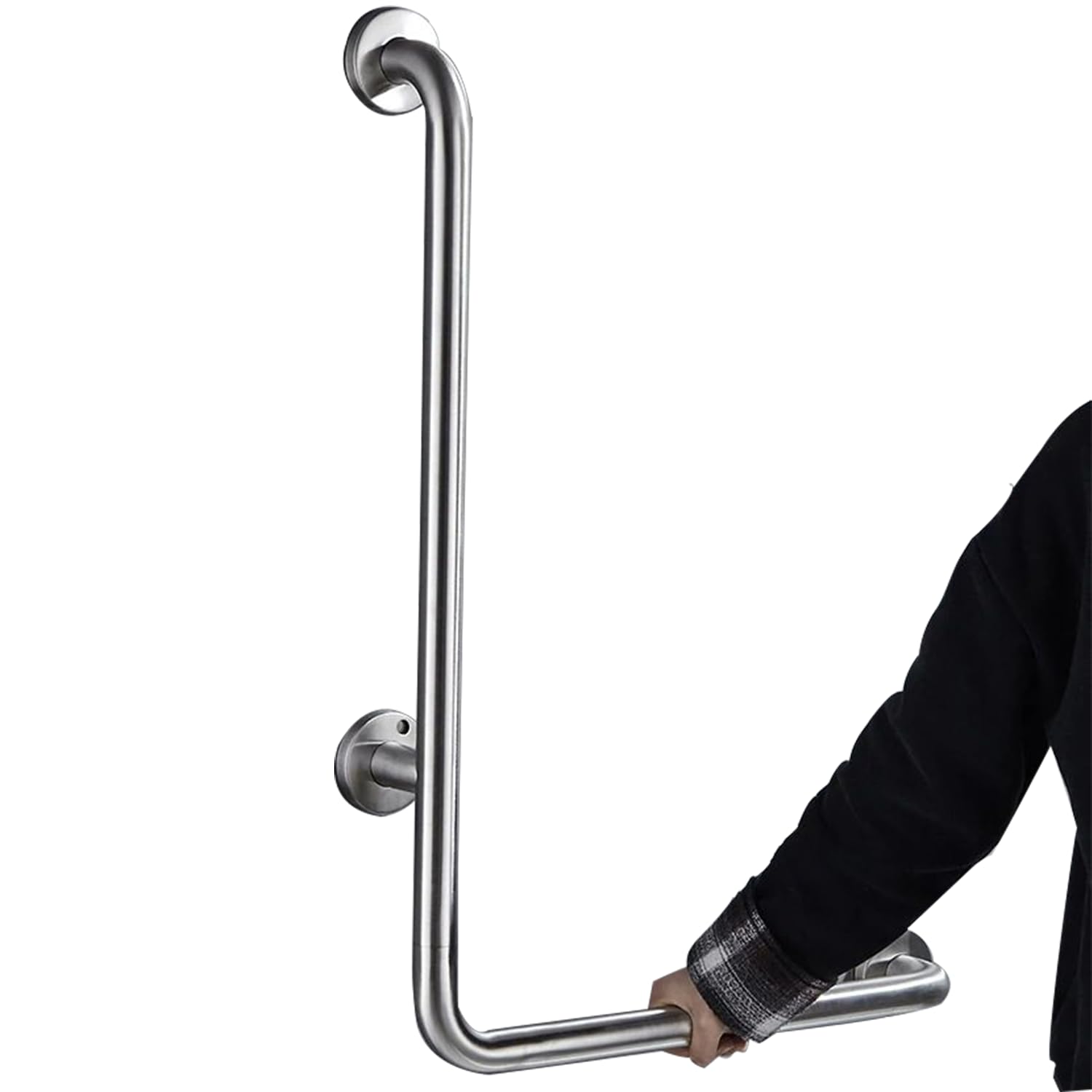 Maniglioni Per Disabili,Maniglione Da Bagno,Tipo l 70x50 Cm Maniglione Bagno Disabili Maniglia Doccia,Carico Massimo 200 Kg,Adatto a Donne In Gravidanza, Anziani e Disabili (Lucido, Lato Destro)