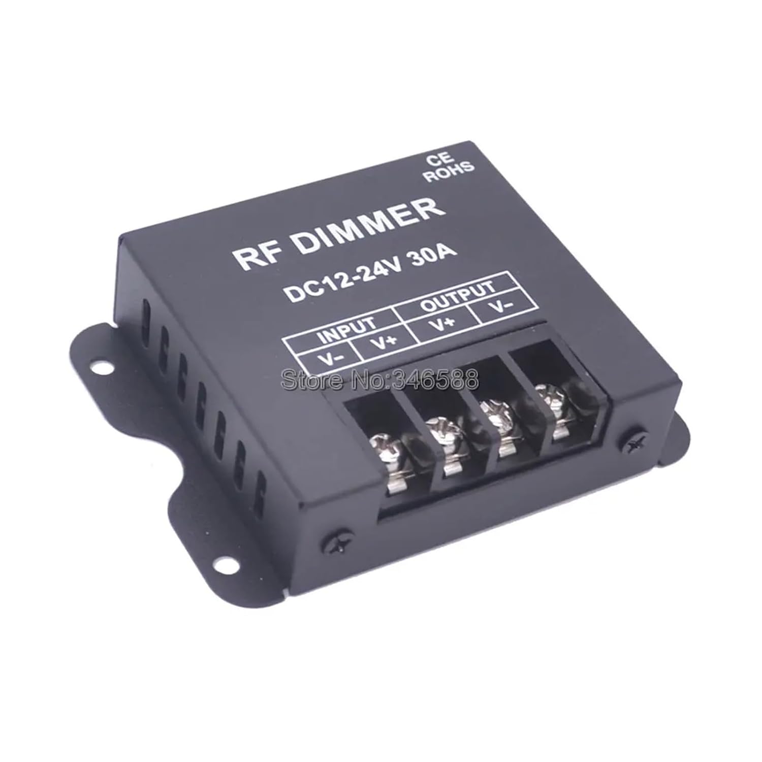 30A DC12V 24V 30A LED dimmer Controller with Adjustable Brightness, with 3-Button Remote Control, Suitable for Single-Color LED Light Strips