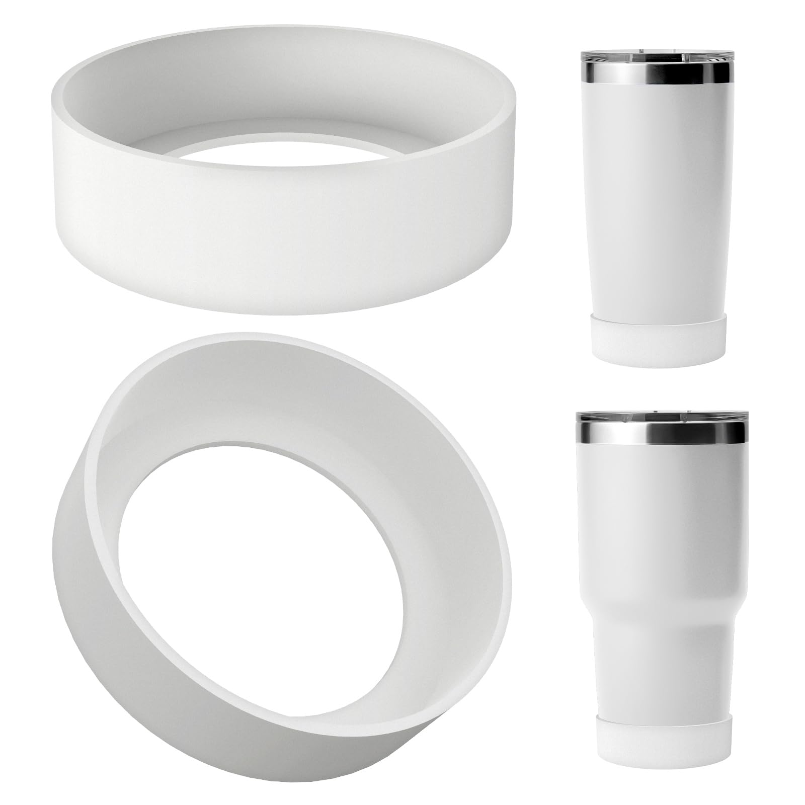 Linkidea Water Bottle Boot Compatible with YETI Rambler Tumbler 20oz/30oz, Travel Mug 20oz/30oz, Straw Cup 26oz, Silicone Bottle Bottom Bumper