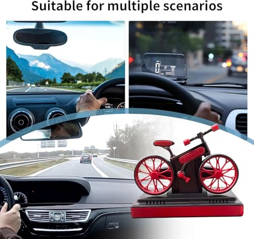 Image of Qawachh Rotating Tyre bicycle Solar Perfume Car Dashboard Decorative Items Freshener & Aromatherapy Bicycle Perfume Pieces Smell Eliminator