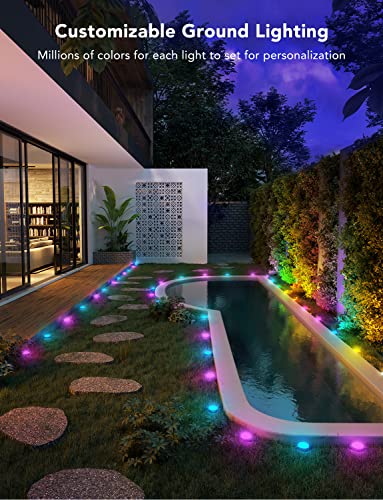 Govee Outdoor Ground Lights, Ip67 Low Voltage Pathway Lights 36Ft, Rgbic Multicolor With Warm White, 15 Pack, App Control Walkway Lights For Garden Lawn With 43 Scene Modes, Sync With Music, 80 Lm #TOP1