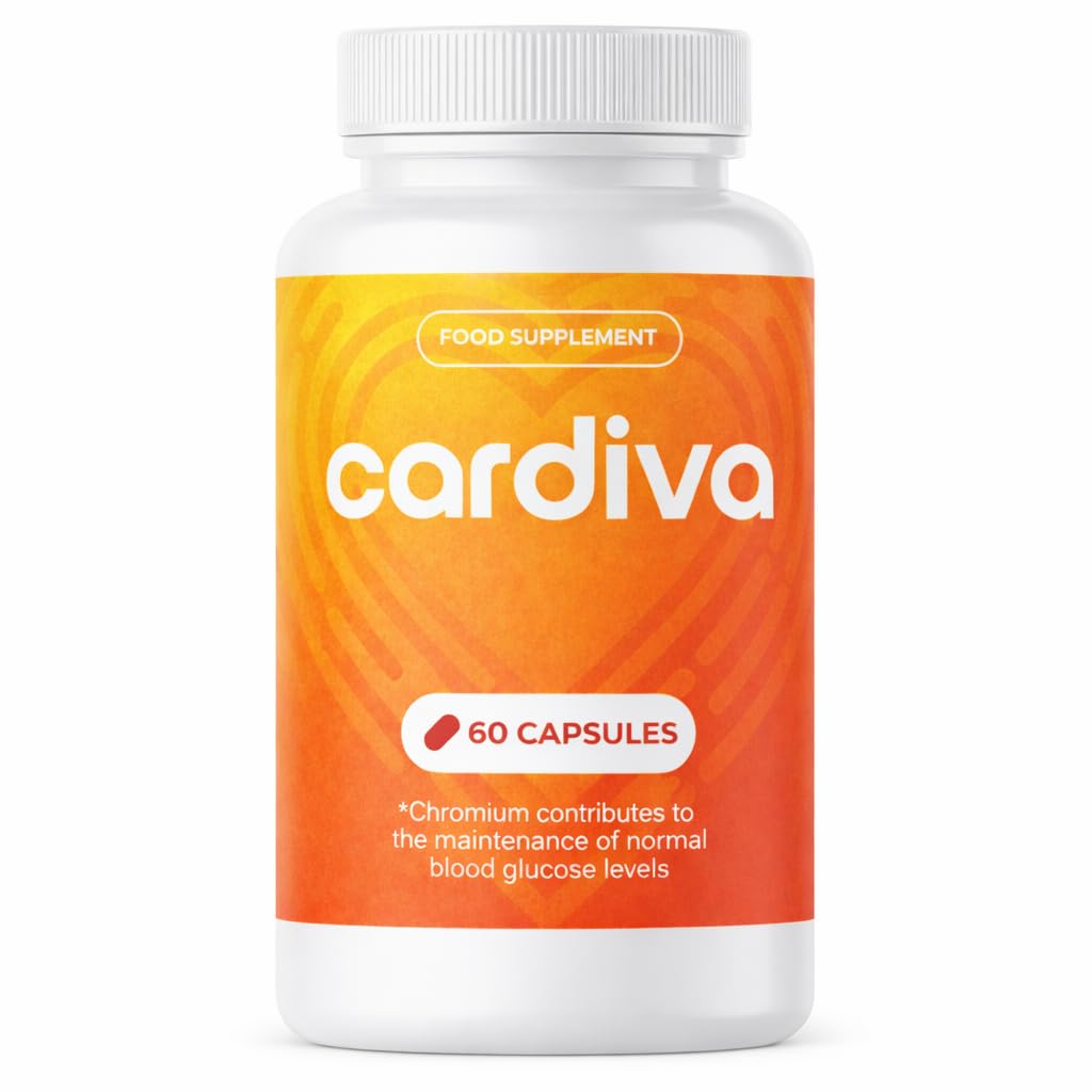 Cardiva Complément Alimentaire – 60 Gélules – avec Vitamine C, Extrait de Cannelle, Aubépine, Ail, Chrome et Extraits Végétaux