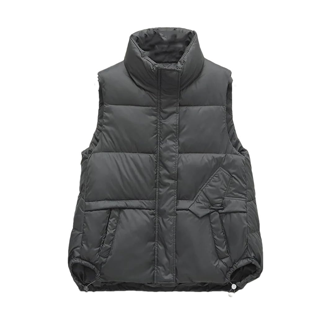 Femmes Vers Le Bas Coton Gilet Automne Hiver Veste Sans Manches Coton Gilet Manteau