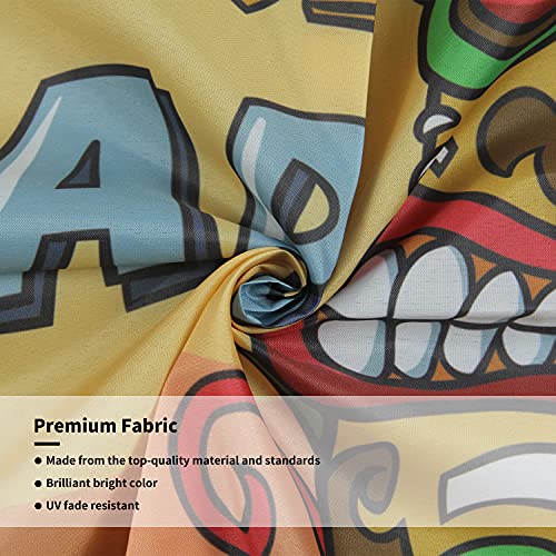 Tiki Bar Banner Decorations Happy Luau Party Flag 3X5 Feet Aloha Totem Hawaii Decor Sign Hawaiian Tropical Carnival Supplies Birthday Decorative Backdrop Hanging Polyester Poster Island Sea With Brass Grommets For House,Outdoor,Home,Yard,Wall,Door #TOP2