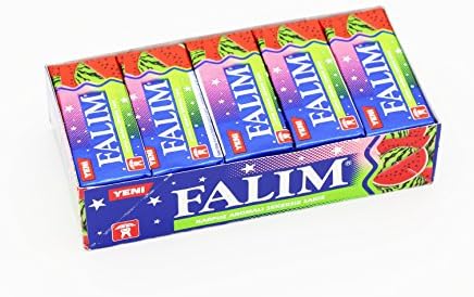 Falim Sugarless Plain Gum Watermelon Flavored, (20 Pack (100 Pieces))