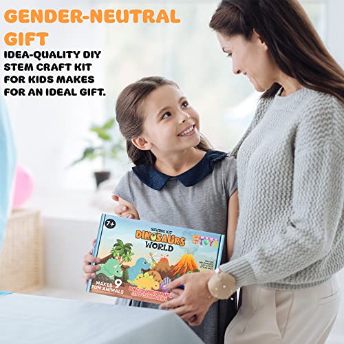 Dinosaur Toy Felt Sewing Kit For Kids Ages 8-12 - Beginners Sewing Kit For Hours Of Fun - Felt Dinosaur Sewing Kit - Boys & Girls Beginner Sewing Kit Kids - Kids Sewing Kit For Beginners With 165Pcs #TOP7