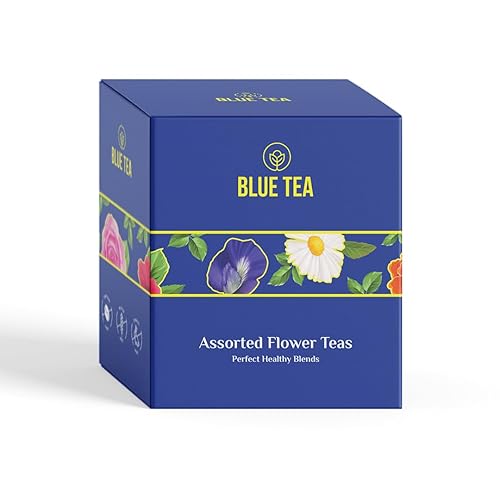 Miniatura 5 de BLUE TEA - Paquete de té de muestra de hierbas surtidas de guisantes mariposa (6 sabores, 30 bolsas de té de regalo)  Ingredientes naturales -