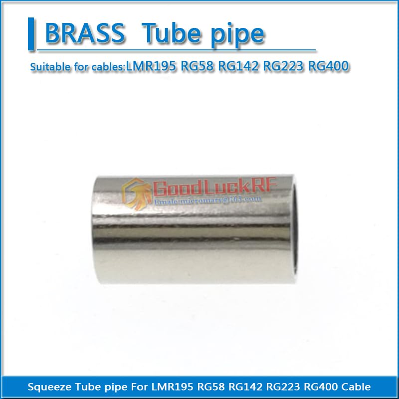 Wiring Connecting Terminals - 10X Pcs RF Connector Squeeze Tube Pipe for LMR195 RG58 RG142 RG223 RG400 Cable Straight Nickel Plated