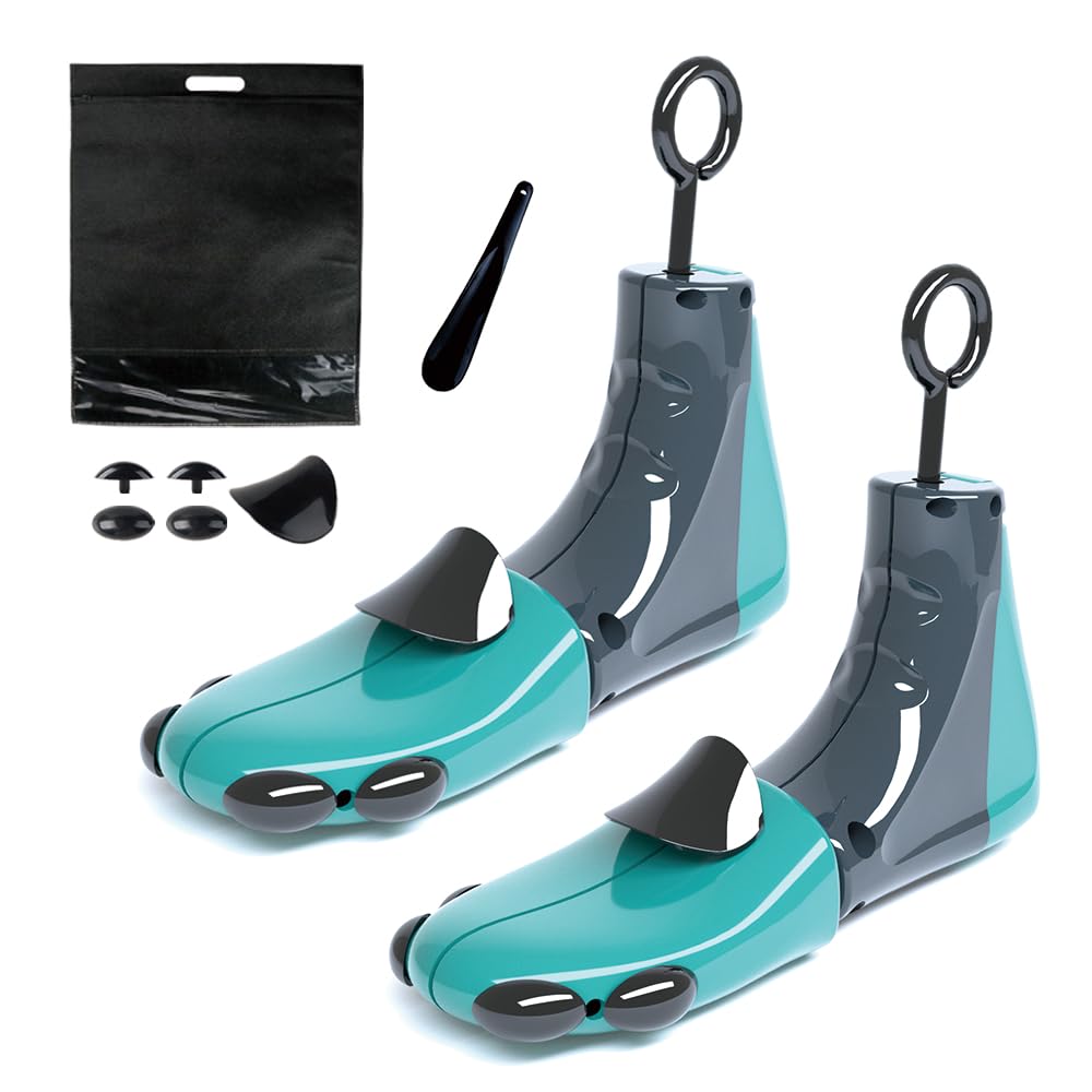 Arboles de zapatos azules para hombres y mujeres, ancho ajustable, expansor de zapatos, pies anchos (2 unidades), Amarillo, L(fits US size 10-13.5；EUR size 40-47)