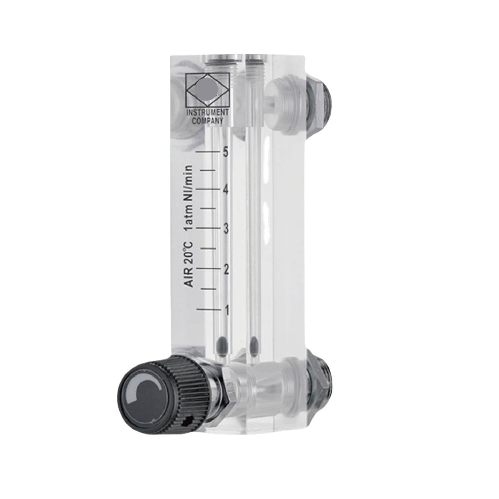 KSZHZYMGX LZM-6T Small Gas Flow Meter Panel Mount Rotameter Low Flow Air Flow Meter Adjustable Variable Area Meter(Gas 2-10LPM)