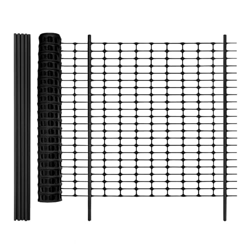 Signstek Begrenzungszaun, mobiler Zaun 25m lang,100 cm hoch, 25×115cm hoch Pfähle, 100×Kabelbindern, Hundezaun Hühnerzaun Gartenzaun, Schwarz Signstek Begrenzungszaun, mobiler Zaun 25m lang,100 cm hoch, 25×115cm hoch Pfähle, 100×Kabelbindern, Hundezaun Hühnerzaun Gartenzaun, Schwarz