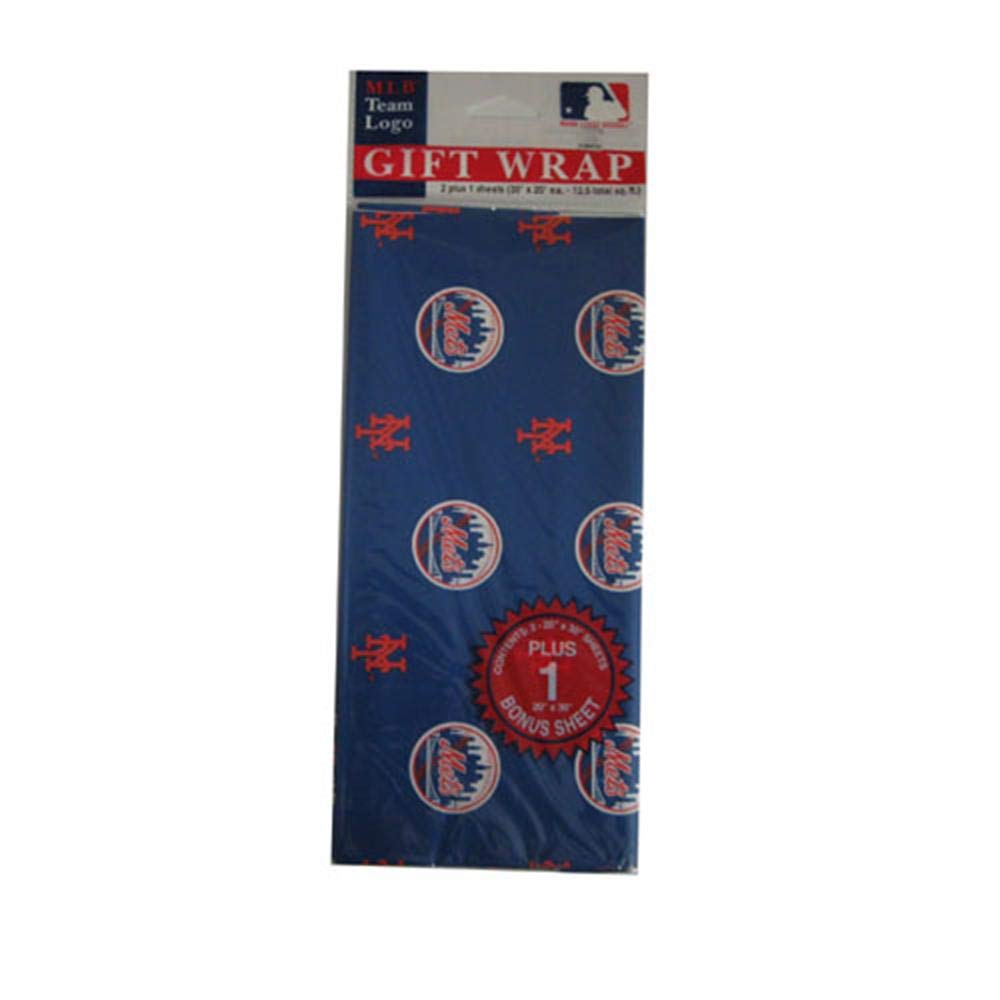 MLB Team Logo Gift Wrap Paper, 3 Sheets, 20" x 30"