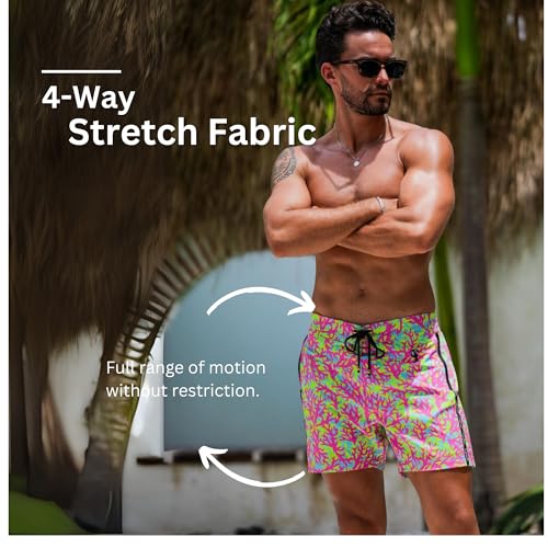 Tucann Men's Trunks 5" Compression Liner Quick Dry Zipper Pocket Chlorine Resistan 4 Way Stretch Swim Shorts for Men3
