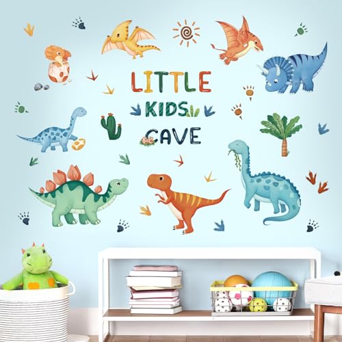 Vinilos decorativos agua dinosaurio acuarela habitación infantil miniatura 1