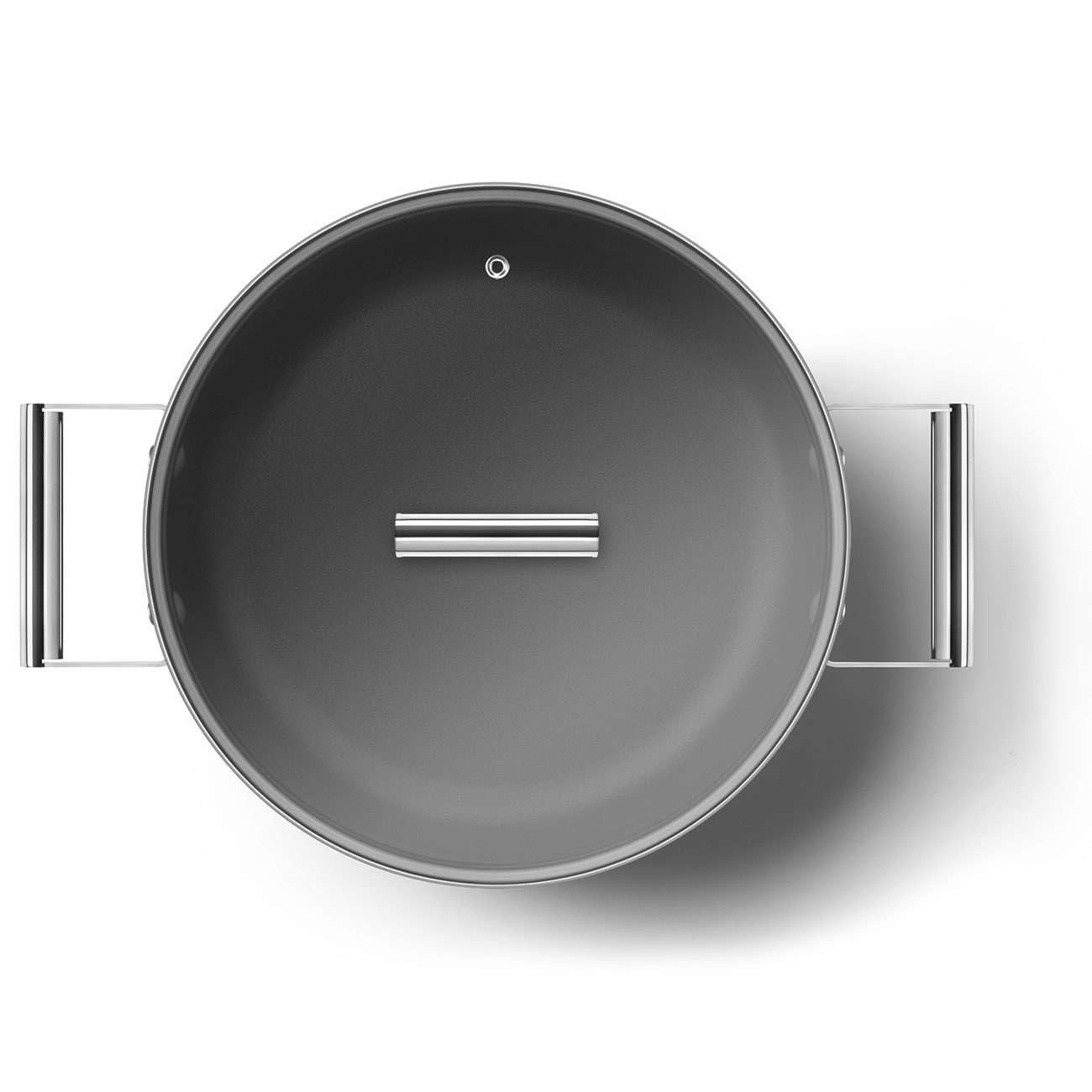 Smeg, Tegame Antiaderente CKFD2811RDM con Coperchio Incluso, Diametro 28 cm, Maniglie Laterali in Acciaio Inox, Per Tutti i Piani Cottura, Fino a 250° in Forno, Capacità 3,7L, Rosso