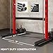 Soozier Squat Rack with Pull-Up Bar, Adjustable Power Rack with Barbell Bar, Multi-Functional Bench Press Rack for Home Gym Strength Training, Red