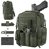 LarKoo Tactical Handgun Shoulder Strap Messenger Bag Gun Ammo Holster Concealed Carry Pistol Pouch...