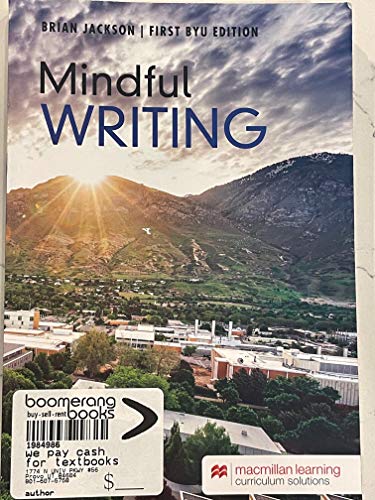 Mindful Writing First BYU Edition 1533929203 Book Cover