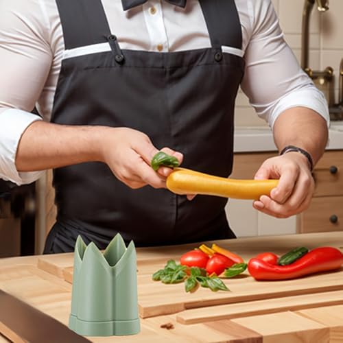 Miniatura 3 de Descorazonador De Pimientos 2 En 1 Removedores De Semillas De Pimiento Herramienta Para Quitar Semillas Para Cocina Hogar Familia Camping Verde