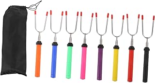 BESPORTBLE 8Pcs Garfo De Churrasco Marshmallows Coloridos Ferramentas Marshmallows Para Smores Garfo De Metal Garfo De Cozinha Garfo De Carne Garfo De Churrasco Churrasco Espetos Garfos De