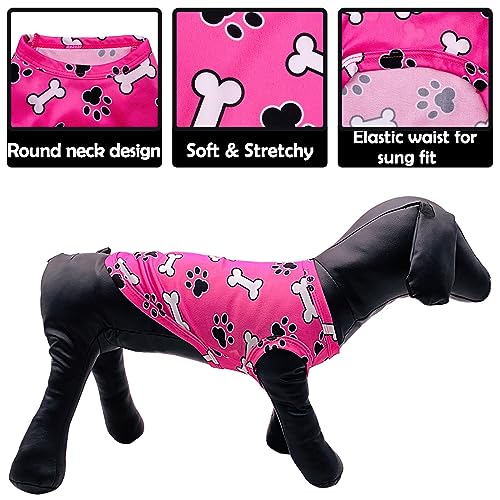 PET SHOW 4 Pack Paw Bone Printed Dog Clothes Shirts Soft Dog Vest Lightweight Sleeveless Cats Doggies T-Shirts Puppies Tank Top Tee Cat Clothes for Small Medium Dogs White Black Pink Blue M - Thumbnail 5