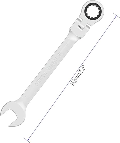 Miniatura 2 de FOCMKEAS Llave combinada de trinquete de cabeza flexible de 0.315 in, métrica, 72 dientes, caja de trinquete de 12 puntos y herramientas de llave de