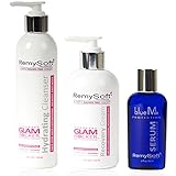 RemySoft Glam Rocker System - Safe for Hair Extensions, Weaves and Wigs - Salon Formula Shampoo, Conditioner & Serum - Gentle Sulfate-free Lather