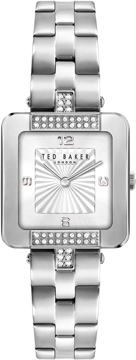 Ted Baker TB Iconic Collection Women's Analog White Dial Coloured Quartz Watch, Rectangle Dial with 33 Case Width - BKPMSS3059I