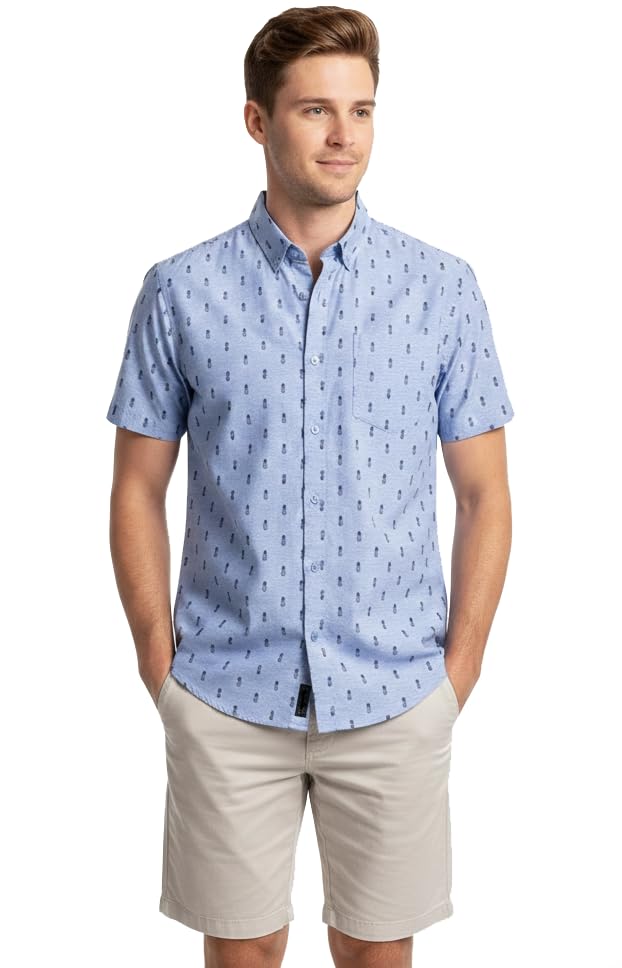 Image of Molokai Surf Button Down Slim Fit Hawaiian Short Sleeve Shirts
