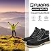 FULORIS Men's Women's Hiking Boots Casual Chukka Boots Non Slip Outdoor Boot Waterproof Lightweight Ankle Boots Lace Up Walking Booties Black Size 5