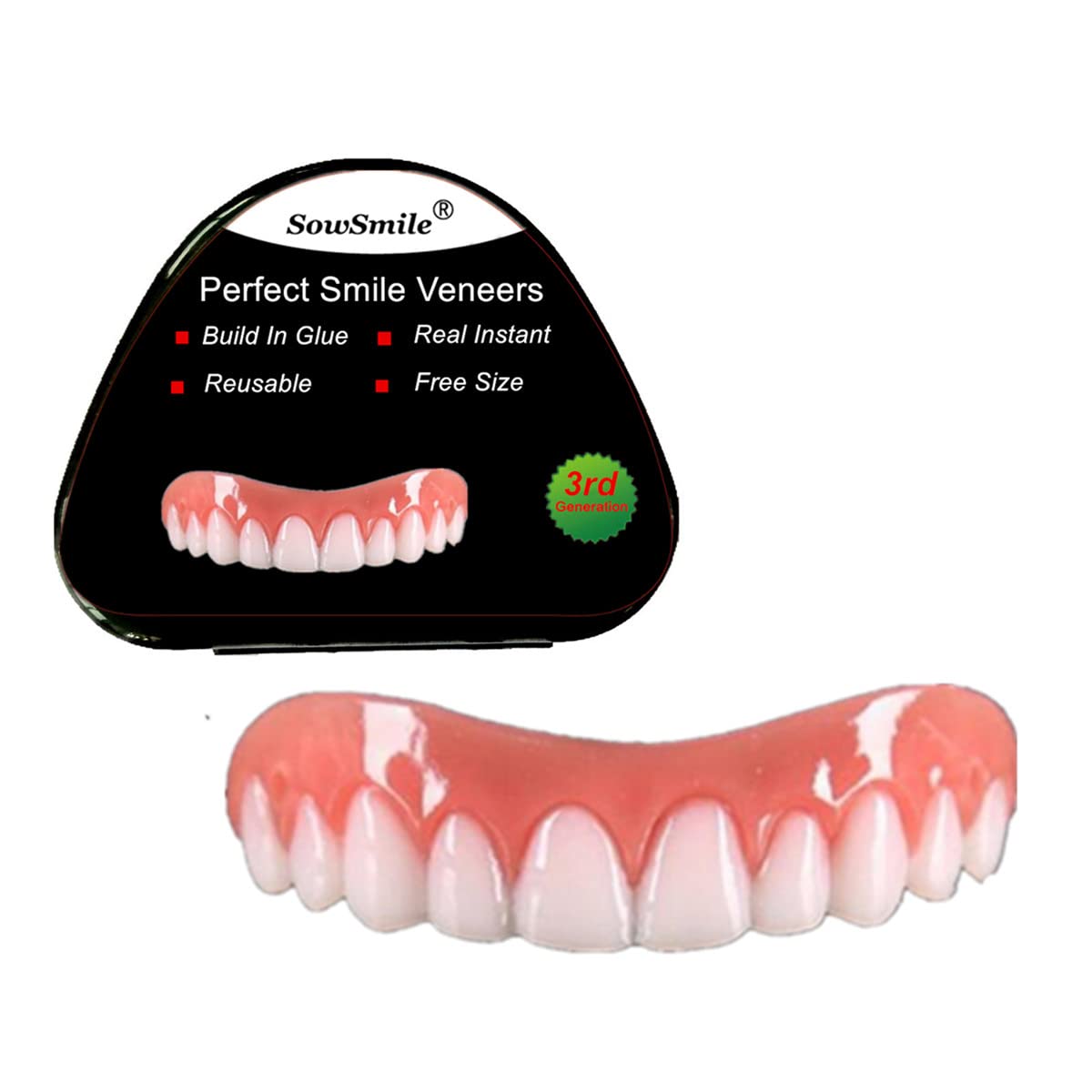 Upgraded Real Instant Cosmetic Snap on False Teeth Perfect Smile Teeth Whitening Denture Paste Brace