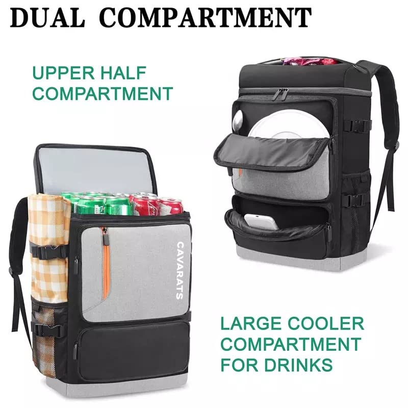 Sac à Dos Isotherme 45L - Étanche et isolé, Garde 58 canettes et vin Froid Pendant 24h - Léger, Grande capacité, idéal pour Pique-Nique, pêche, randonnée, Camping, Parc et Plage
