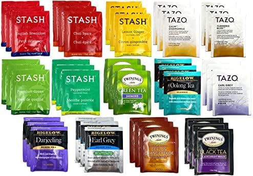 Assorted Tea, Tea Sampler Gift Set Box – Tea Bags Individually Wrapped, Tea Gifts, Tea Variety Pack, Herbal Tea, Black Tea, Decaf Tea, Green Tea, and Oolong Tea (42 Count)