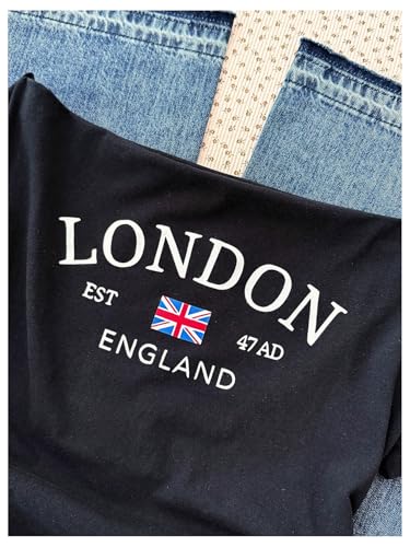 SweatyRocks Girl's Flag Graphic Off The Shoulder T Shirt Letter Print Side Drawstring Tee Tops3