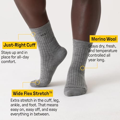 Wide Open Micro Crew Men's Socks, Merino Wool Socks for Men, Everyday Wide Socks, Crew Socks for Wide Feet2